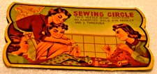 SEWING CIRCLE NEEDLE BOOK CONTAINS 60 ASSORTED GOLD EYE NEEDLKES & 1 THREADER*/