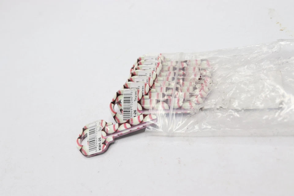 (10-Pk) HY-KO KW1 House Key Blank Nickel Plated Brass Baseball Themed KW1-26 - Image 2 of 3