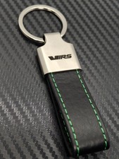 Skoda VRS leather Keyring Green Stitching New Fabia Octavia Kodiaq  