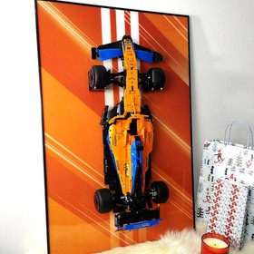 Acrylic Top-Speed Wall Mount Display for LEGO&reg; Technic&trade; McLaren/Porsche Orange