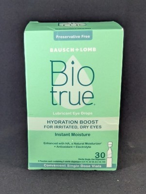 Biotrue Hydration Boost Eye Drops Vial 0.3mL, 30 Ct EXP 03/2027