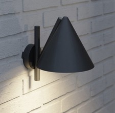 GoodHome Eriksson Matt Black Mains-powered Integrated LED Outdoor Wall light