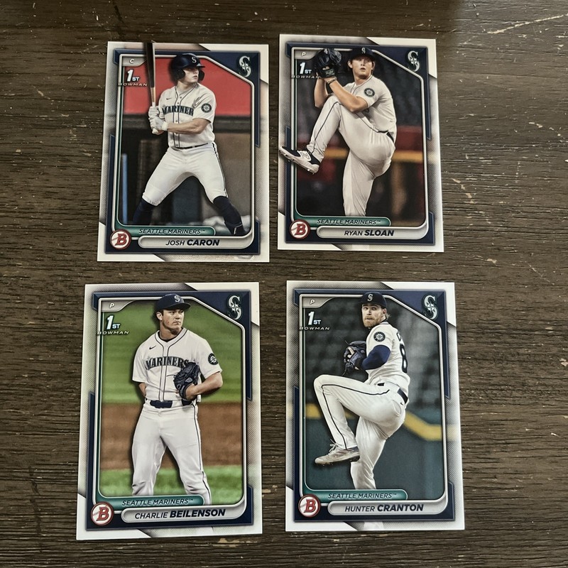  2024 Bowman 1st Draft Paper assorted Seattle Mariners Lot Of 4 