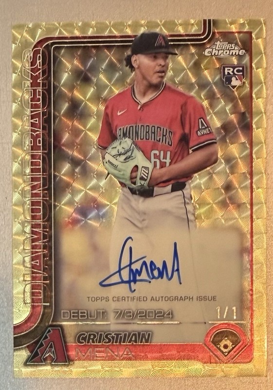 2025 Topps Chrome Update Cristian Mena RC Auto Superfractor 1/1