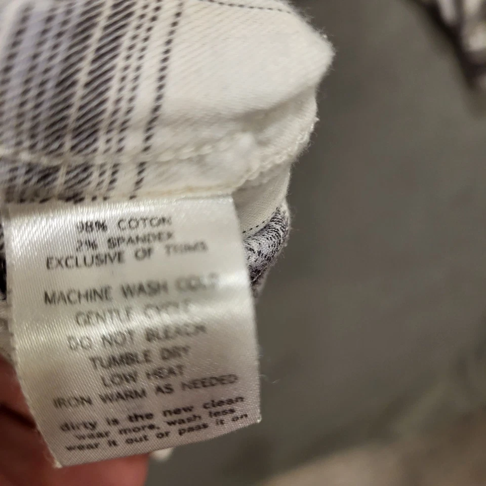 Camisa con botones a cuadros Horny Toad para hombre talla grande blanca y gris manga larga informal Foto 4 de 4