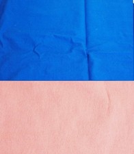 2 REMNANT PCS 100 Cotton Solid Blue Fabric 20" x 41" Salmon Flannel 24"x18"