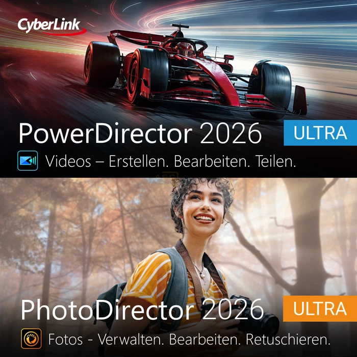 CyberLink PowerDirector 2026 Ultra + PhotoDirector 2026 Ultra KI-Duo Key correo electrónico