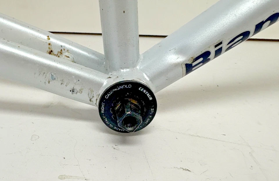 Cuadro/horquilla Campagnolo BB Bianchi Eros 1998 vintage 59 cm C-C con orugas Dedaccia Foto 2 de 4