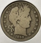 1898 S Barber Silver Half Dollar