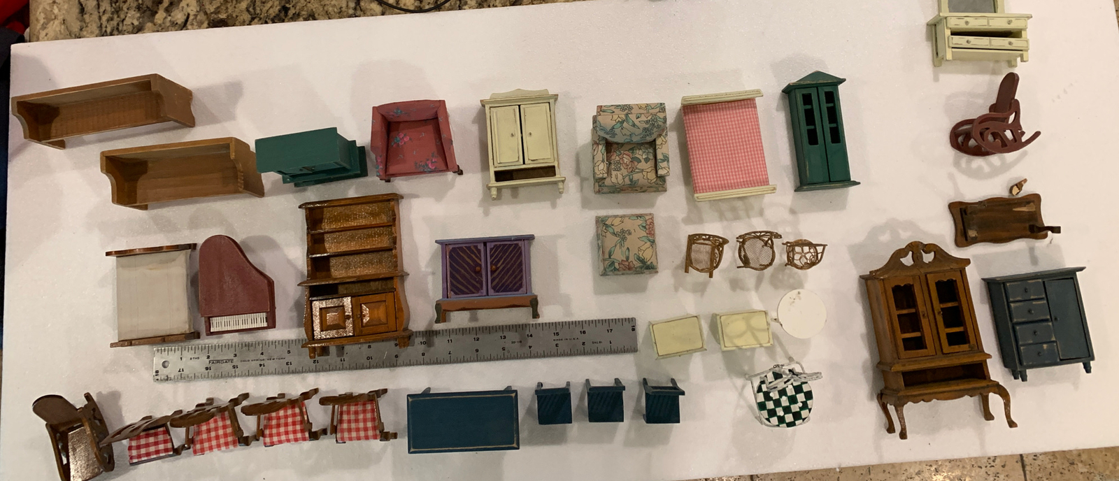 Large Collection / Lot Of Vintage Doll House Furniture eBay