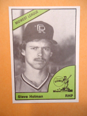Steve Holman - 1978 TCMA Minors Baseball card #251 - Cedar Rapids Giants - RHP