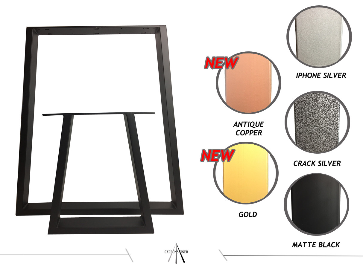 Set of 2 Steel Table - Desk - Bench Legs - Retro 'Trapezium' A Frame Style