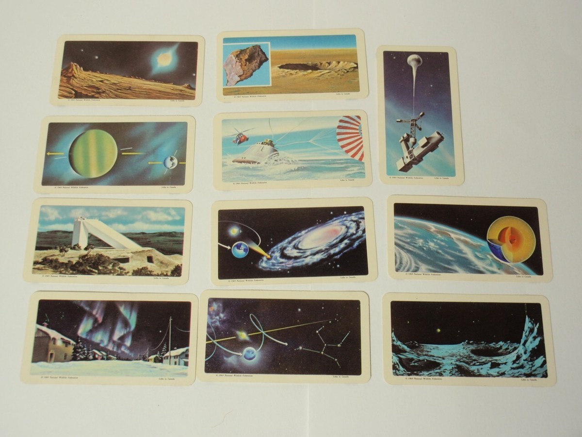 Lot 11 Vintage Brooke Bond Red Rose Tea Space Age Series Cards