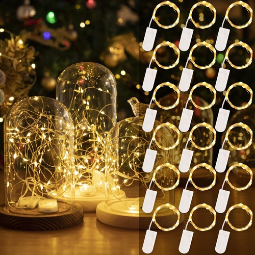 18 Pack Fairy Lights Battery Operated 7ft 20LED Warm White Led Mini String Li...