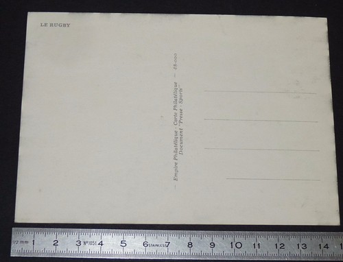 CARTE POSTALE 1er JOUR PHILATELIE 1982 RUGBY XV BORDEAUX - Imagen 2 de 2