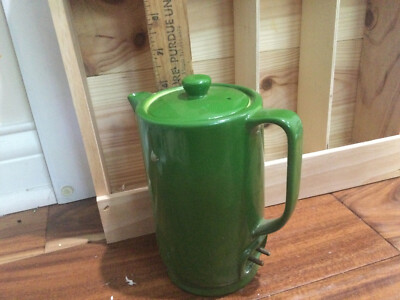 Hot Water Kettle Pot Tea Vtg Electric White Ceramic Porcelain cup green  Japan