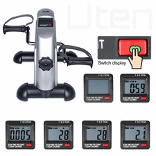 Portable Under Desk Stationary Mini Exercise Bike Portable Arm Leg Foot Pedal US