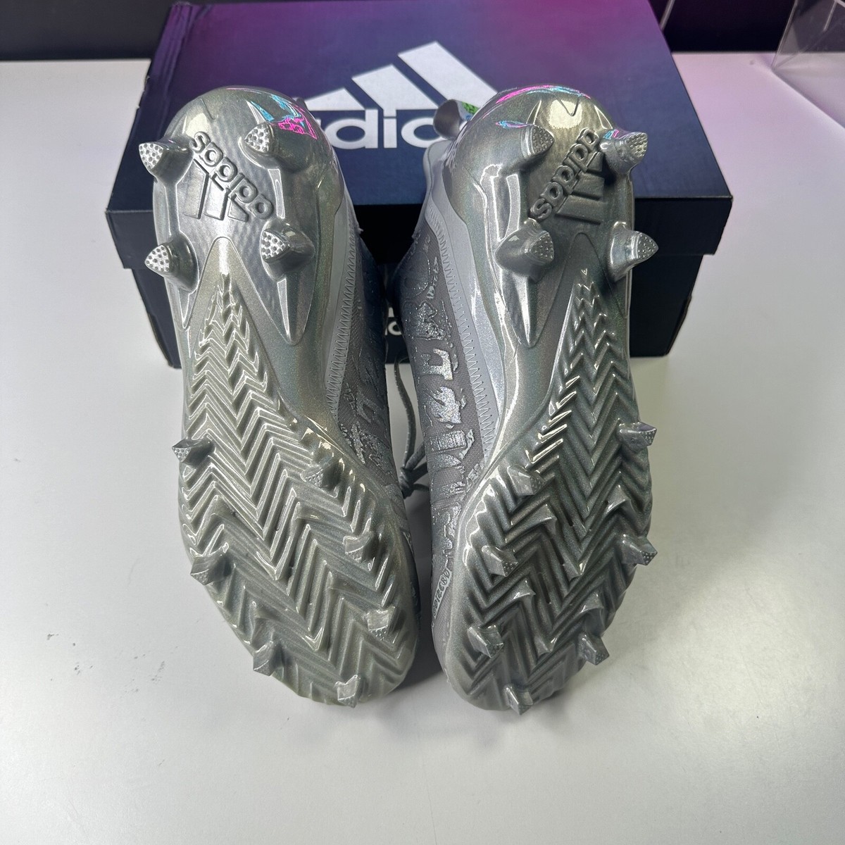 Adidas Adizero Big Mood Metallic Silver Football Cleats 