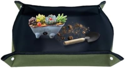 Tappetino Da Giardinaggio Pieghevole 1x1 Mt – Impermeabile E Lavabile – Con 4 Bottoni Per Creare Un Contenitore - 4