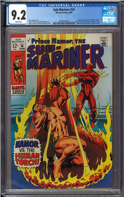 Sub-Mariner #14 CGC 9.2 White Pages 1st app Toro Mad Thinker Spider-Man X-Men