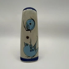 Vintage Tonala Ken Edwards Mexican Pottery Folk Pepper Shakers Blue Bird