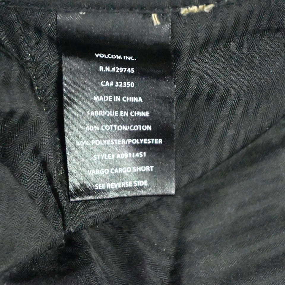 Volcom 36 x 9" Khaki Vargo Cargo Shorts - Image 4 of 4