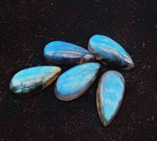 Natural Labradorite Cabochon Big Pear Shape Calibrated Loose Gemstones All Sizes - Picture 6 of 8