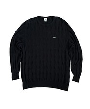 Lacoste Men's Crew Neck Sweater Long Sleeve Patterned Black French Size 9