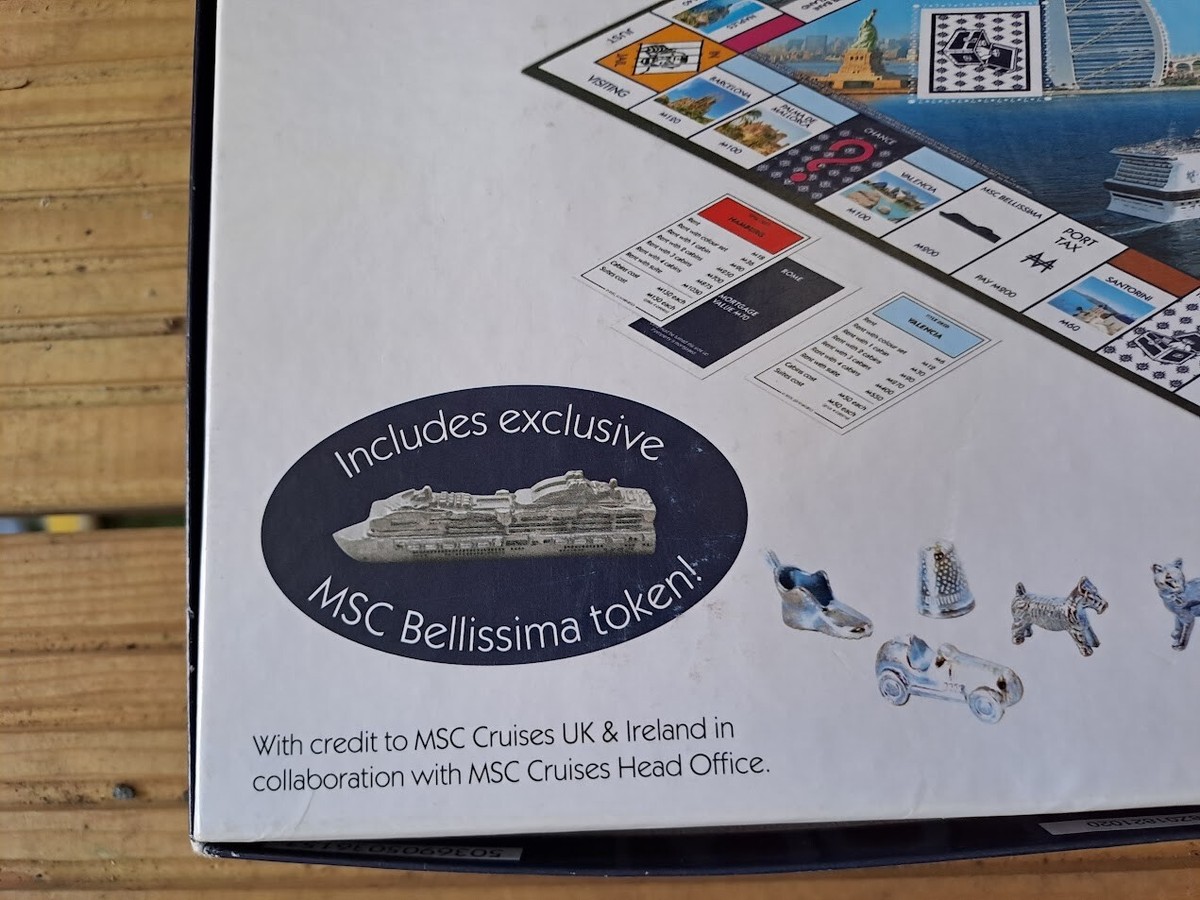 MONOPOLY MSC BELLISSIMA CRUISE SHIP SPECIAL EDITION CRUISES