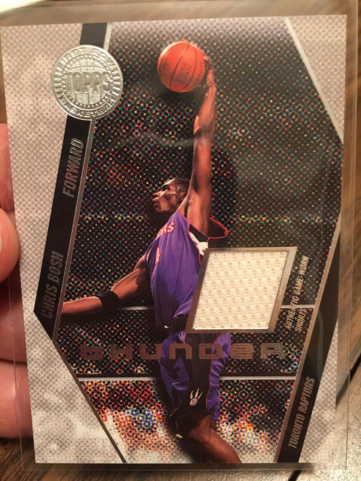 FILA CHRIS BOSH 2005 06 TOPPS FIRST ROW "THUNDER" GAME WORN JERSEY RAPTORS PATCH 200