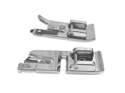 Nähfuß-Set: Rollsaumfuß (2mm) + Overlockfuß für Nähmaschinen mit Snap-On-System