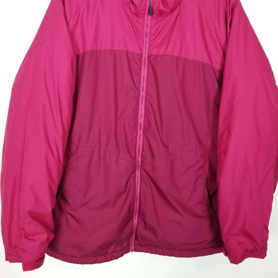Jaqueta acolchoada Cabelas feminina rosa com zíper forrada de lã tamanho XL Polartec externa - Imagem 3 de 4