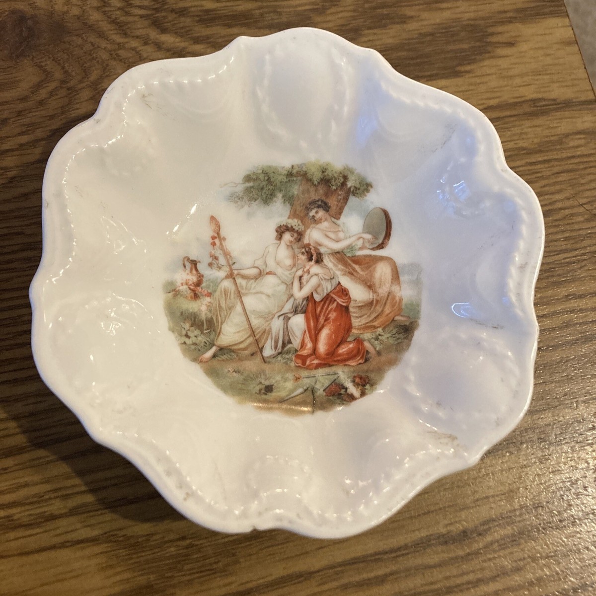 Vintage Prov Saxe ES Germany Porcelain Pin Dish Trinket Dish