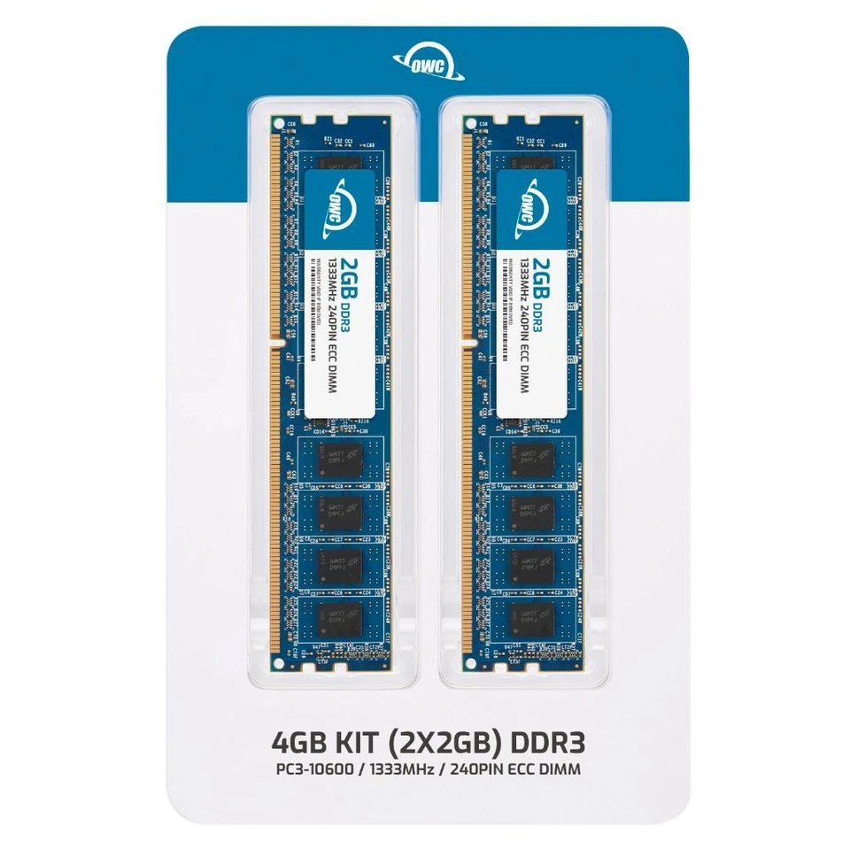 OWC 4GB (2x2GB) DDR3L 1333MHz 1Rx8 ECC Unbuffered UDIMM 240pin Memory RAM - Image 2 of 4