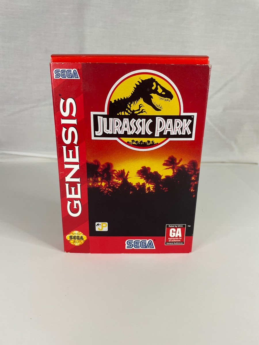 Jurassic Park Sega Genesis Video Game Complete in Cardboard Box