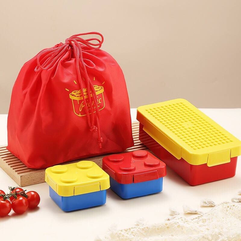 Bento Lunch Box color building blocks lego spilicing children