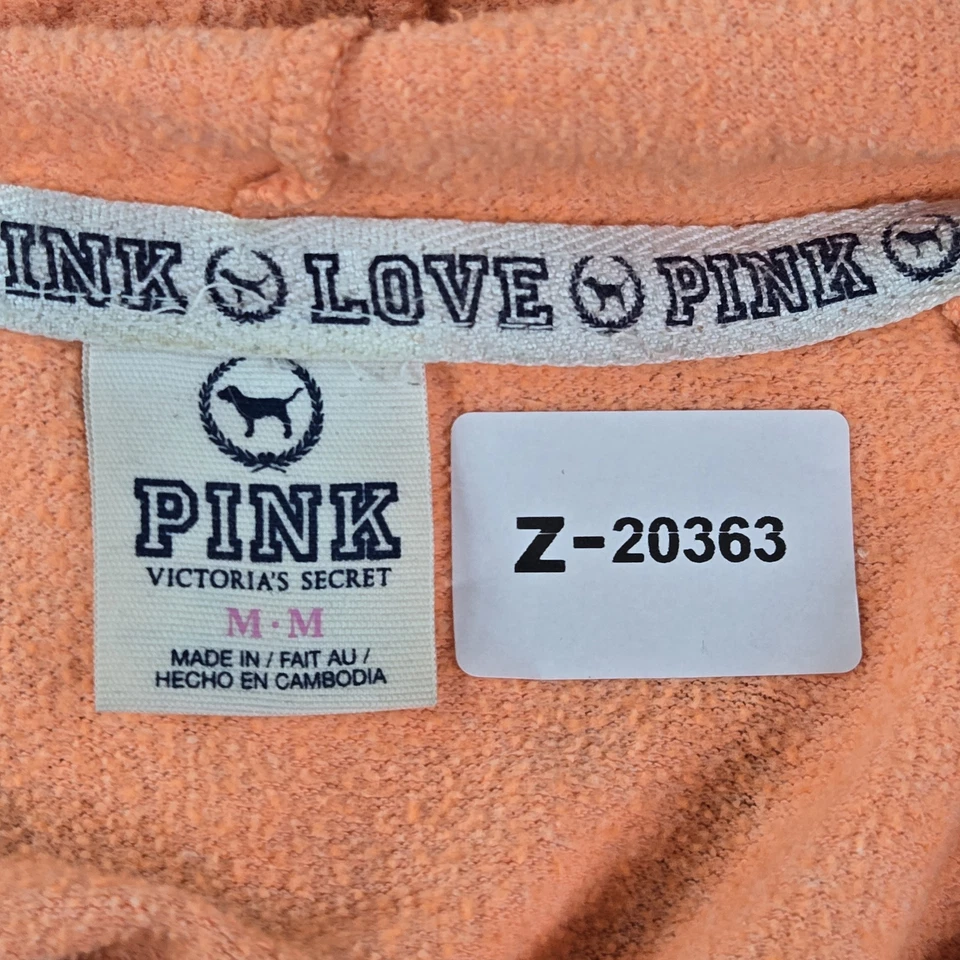 РОЗОВЫЙ женщин толстовка с капюшоном M оранжевый любовь розовый длинным рукавом хлопок полиэстер - Изображение 2 из 4