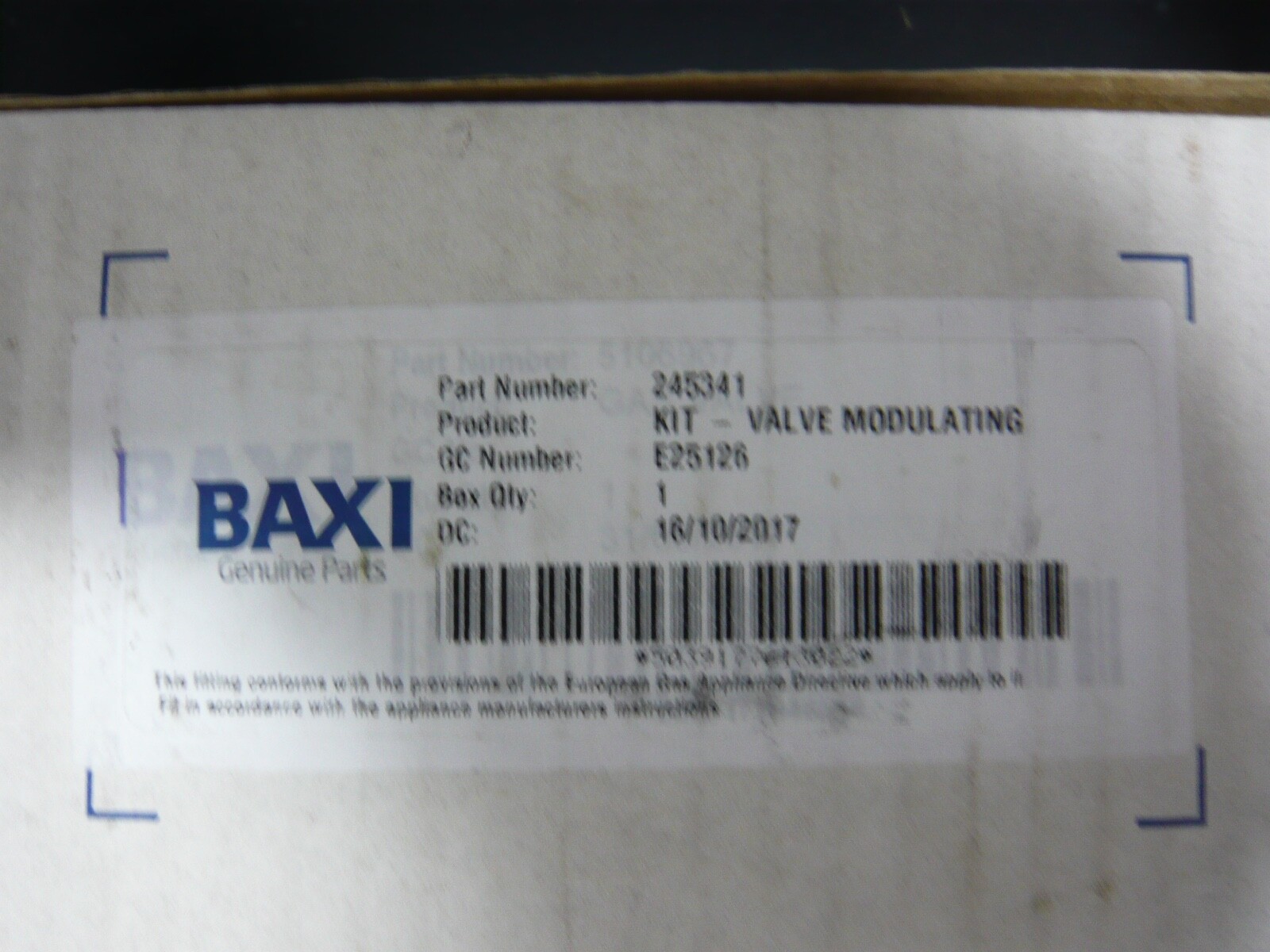 BAXI , POTTERTON , MAIN GAS VALVE 245341 , Performa 24 , Combi 80 Eco , Combi 24