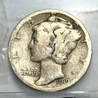 1919-P Mercury Silver Dime, AG/GOOD Details, KM#140