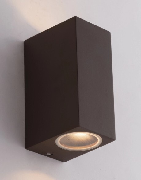 Lampada da Parete Qubo Corten | Luce d'Atmosfera Biemissione IP54