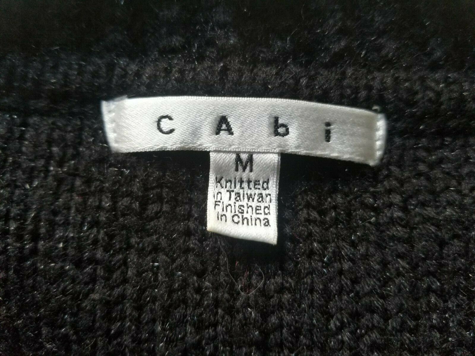 CAbi Basic Solid Black Large Knit Long Sleeve Pul… - image 10