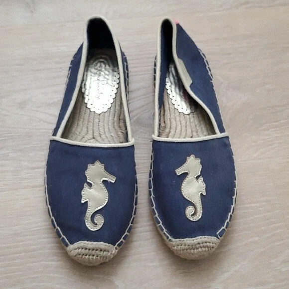 Zapatos alpargata Lilly Pulitzer metálicos caballito de mar talla 9 Foto 2 de 4
