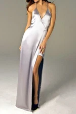 Halston Heritage Platinum Gown Size 8