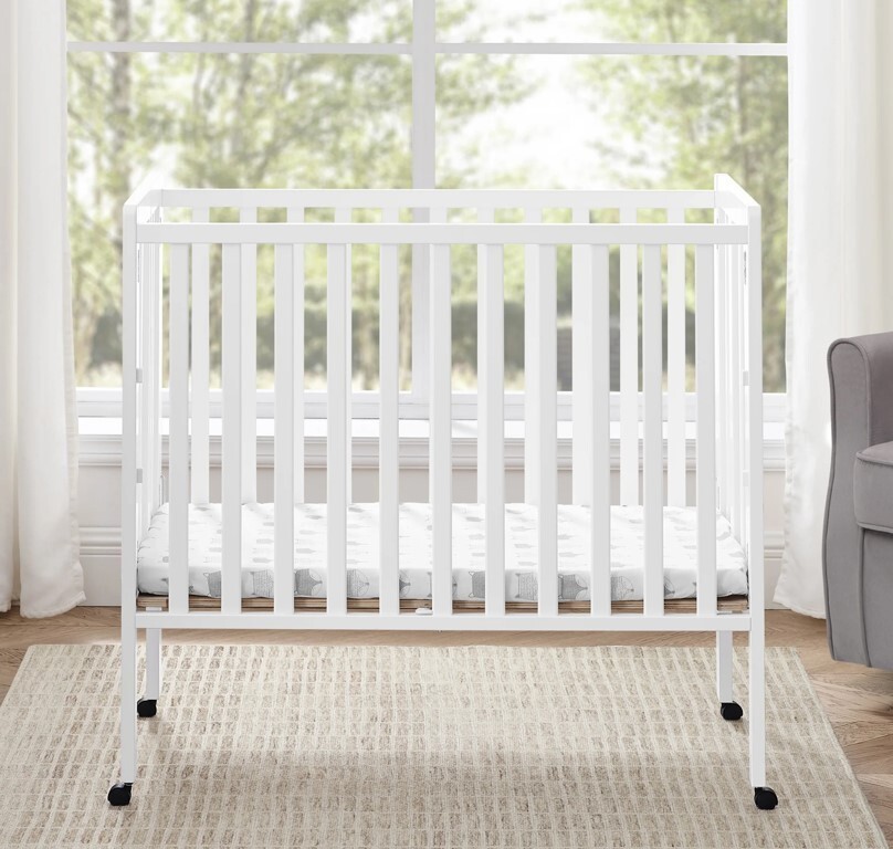 Cunas Para Bebes Portable Cama Para Infantil Rolling Baby Crib & Mattress White