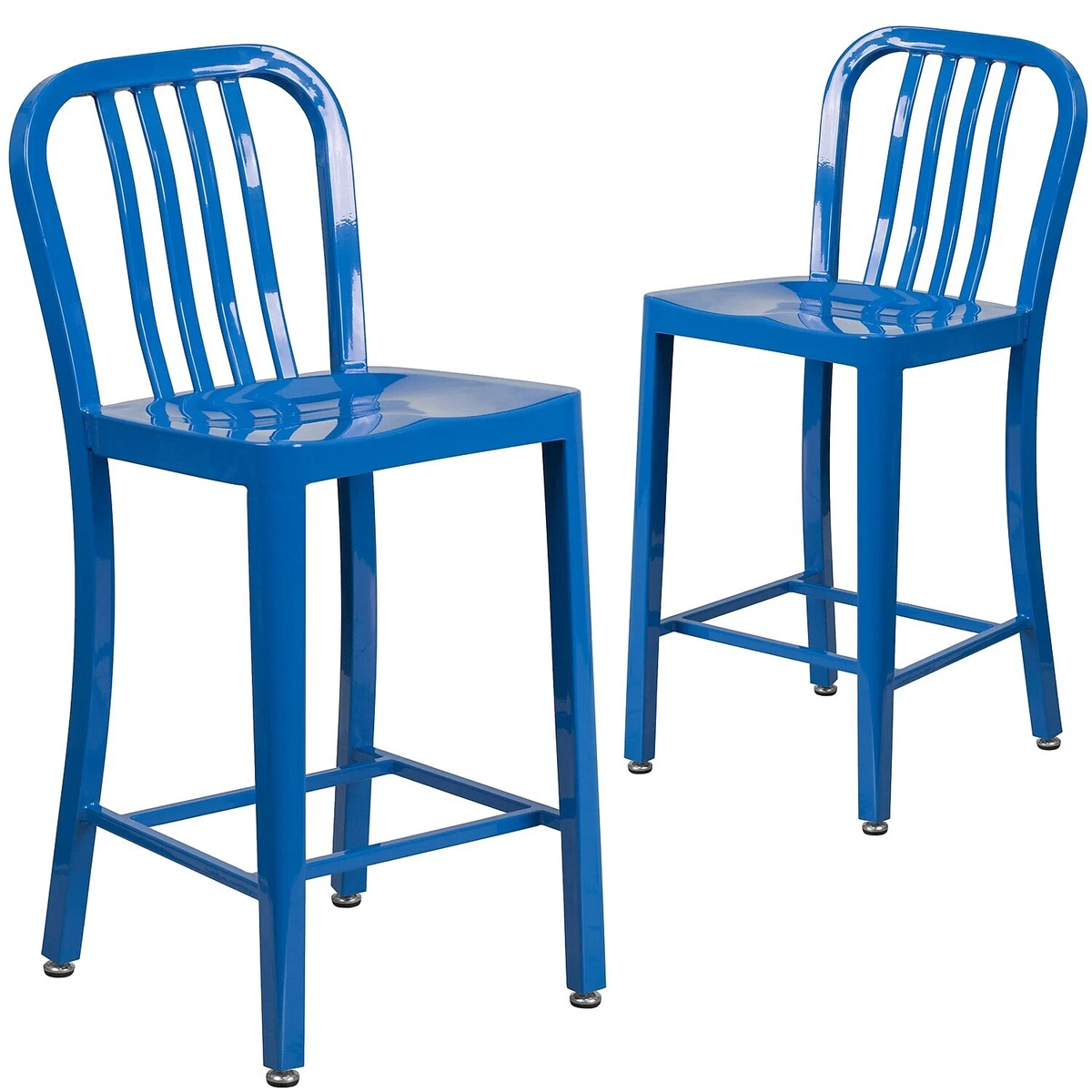 Blue metal cheap counter stools