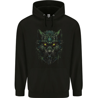 AWDis Kinder Kinder Kapuzensweatshirt Cyber Wolf Werwolf Lykan Schwarz