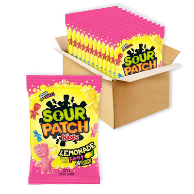 SOUR PATCH KIDS Lemonade Fest Soft & Chewy Candy, Bulk Candy, 12 - 8.02 Oz Bags