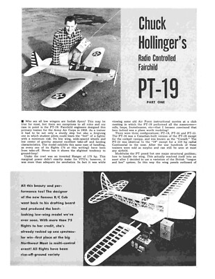 Model Airplane Plan (RC): Fairchild PT-19 72