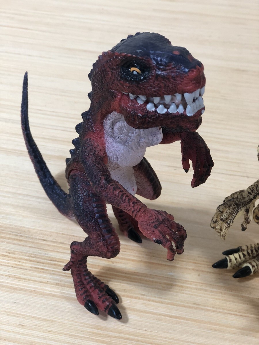 1998 Trendmasters Baby Godzilla 6” Tall Figures Red Yellow Razor