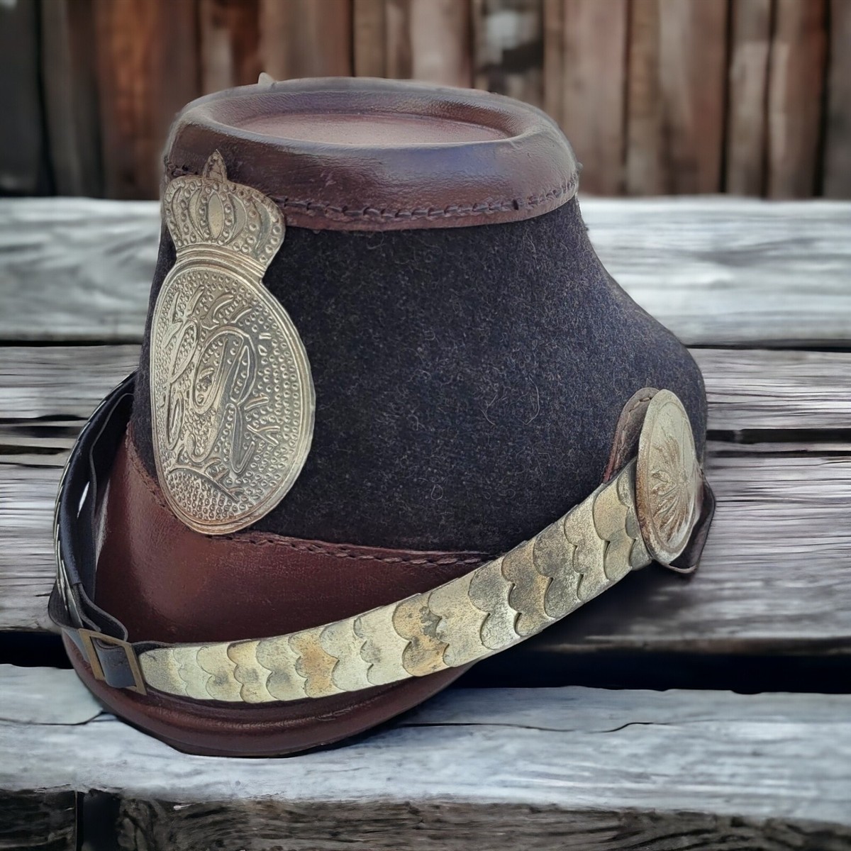 100% Genuine Leather German Police Shako WW2 Helmet Collectible